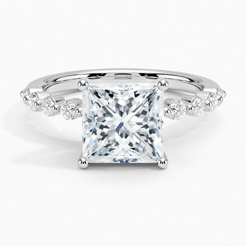 Parcel Sidestone Moissanite Engagement Ring-VOOGME