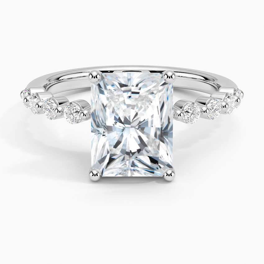 Parcel Sidestone Moissanite Engagement Ring-VOOGME