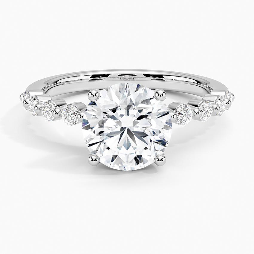 Parcel Sidestone Moissanite Engagement Ring-VOOGME