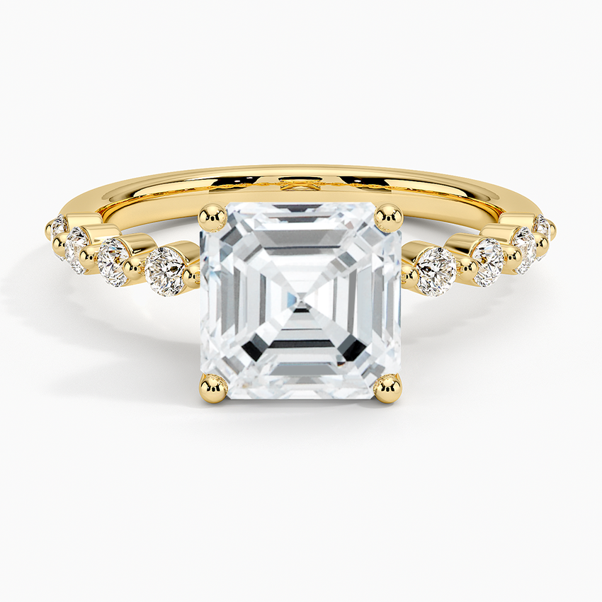Parcel Sidestone Moissanite Engagement Ring-VOOGME