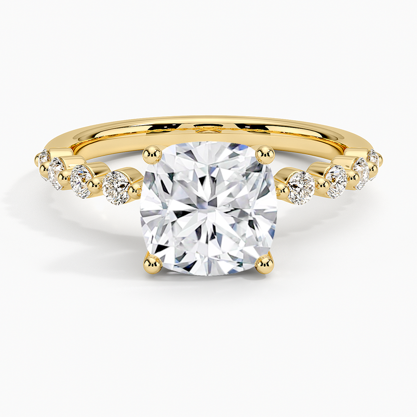 Parcel Sidestone Moissanite Engagement Ring-VOOGME