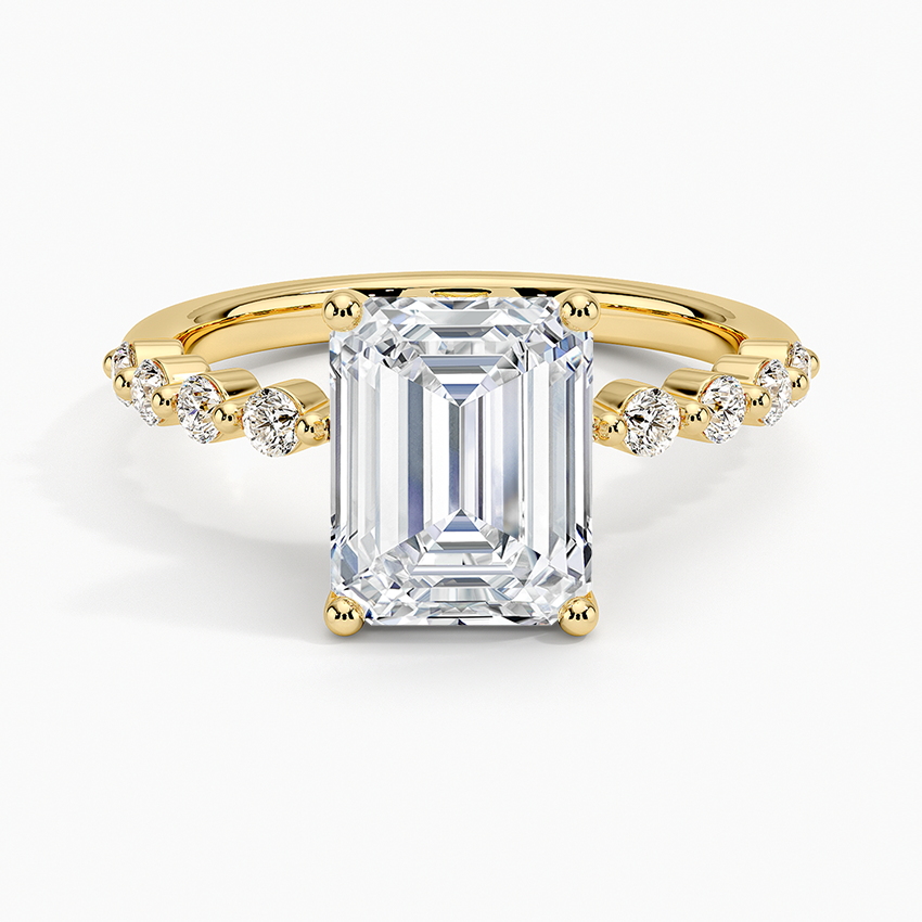 Parcel Sidestone Moissanite Engagement Ring-VOOGME