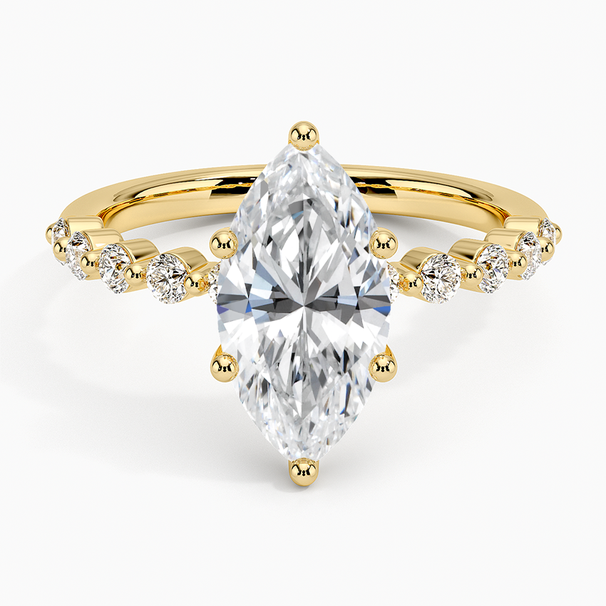 Parcel Sidestone Moissanite Engagement Ring-VOOGME