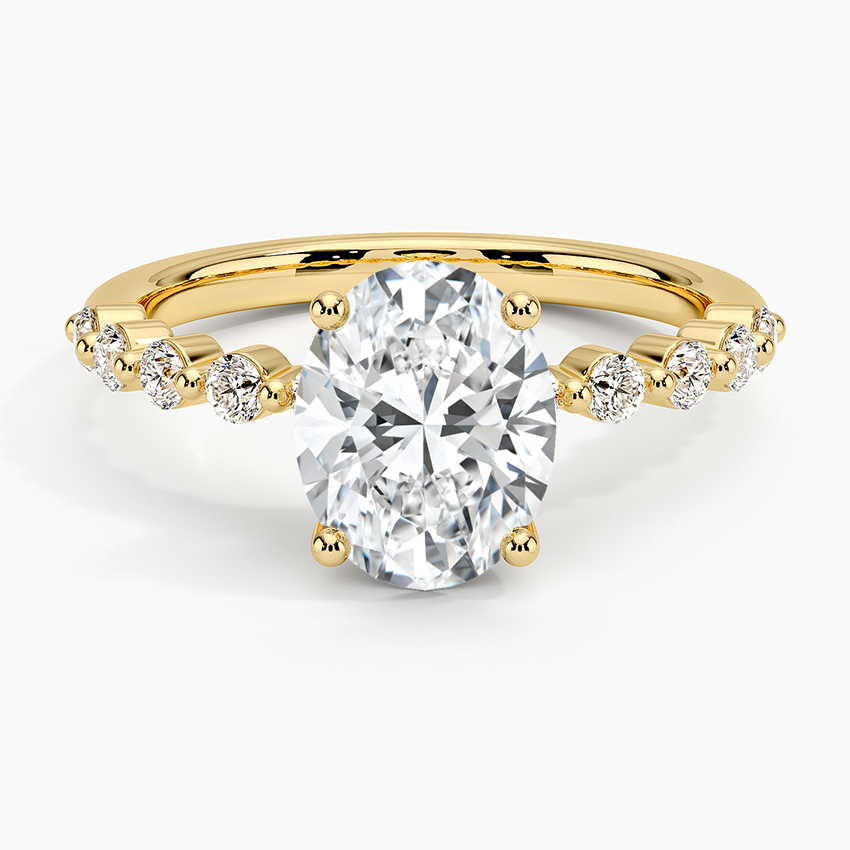 Parcel Sidestone Moissanite Engagement Ring-VOOGME