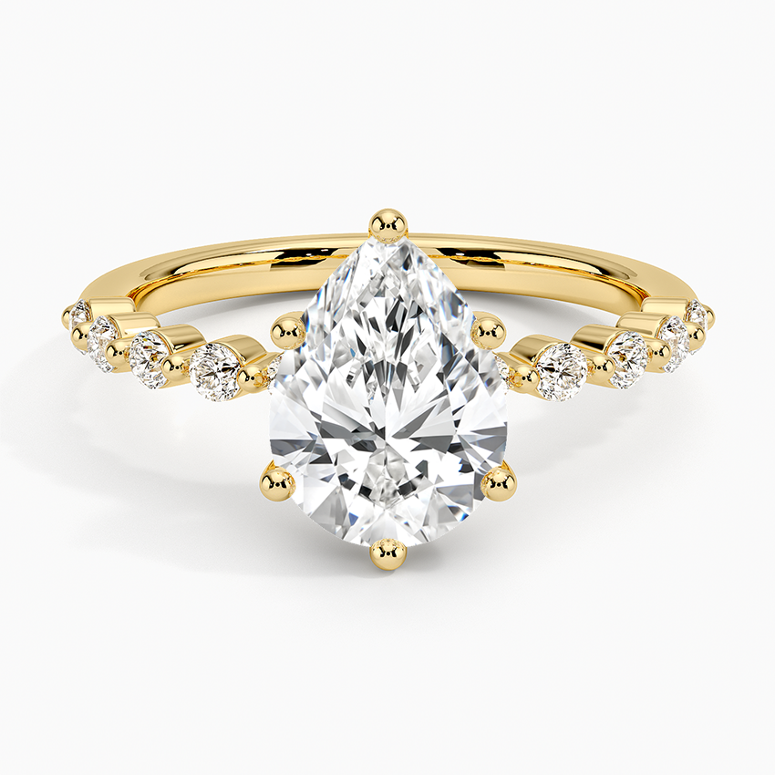 Parcel Sidestone Moissanite Engagement Ring-VOOGME