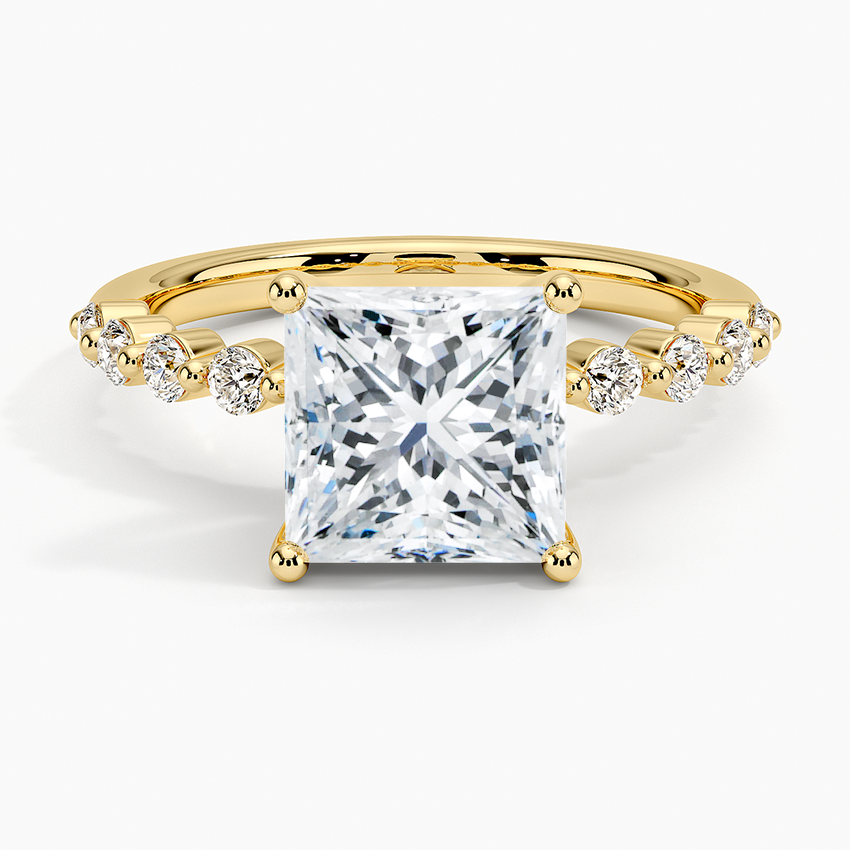 Parcel Sidestone Moissanite Engagement Ring-VOOGME