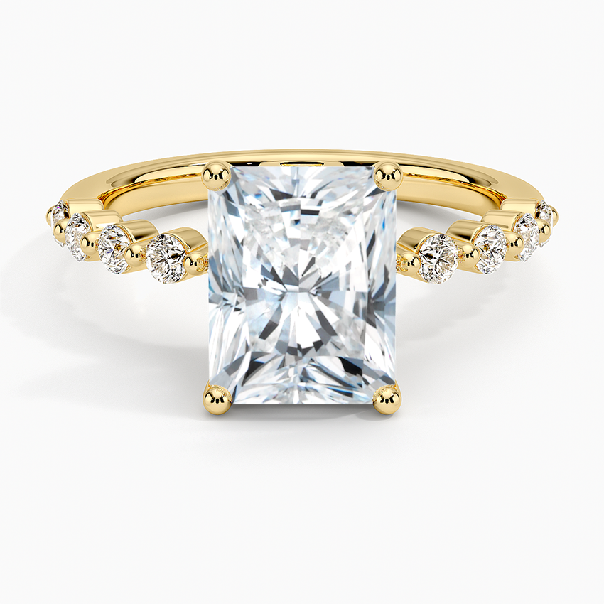 Parcel Sidestone Moissanite Engagement Ring-VOOGME