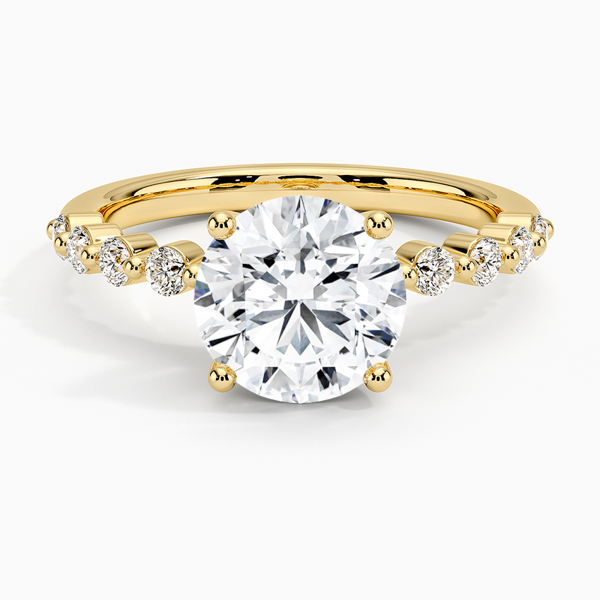 Parcel Sidestone Moissanite Engagement Ring-VOOGME