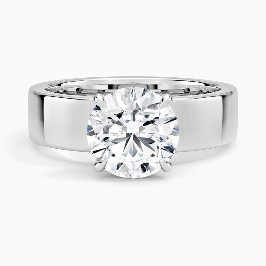 Lab-Created Diamond Wide Solitaire Engagement Rings