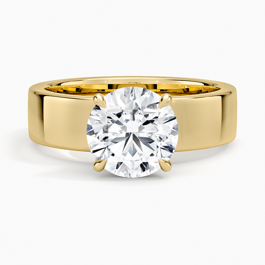 Lab-Created Diamond Wide Solitaire Engagement Rings