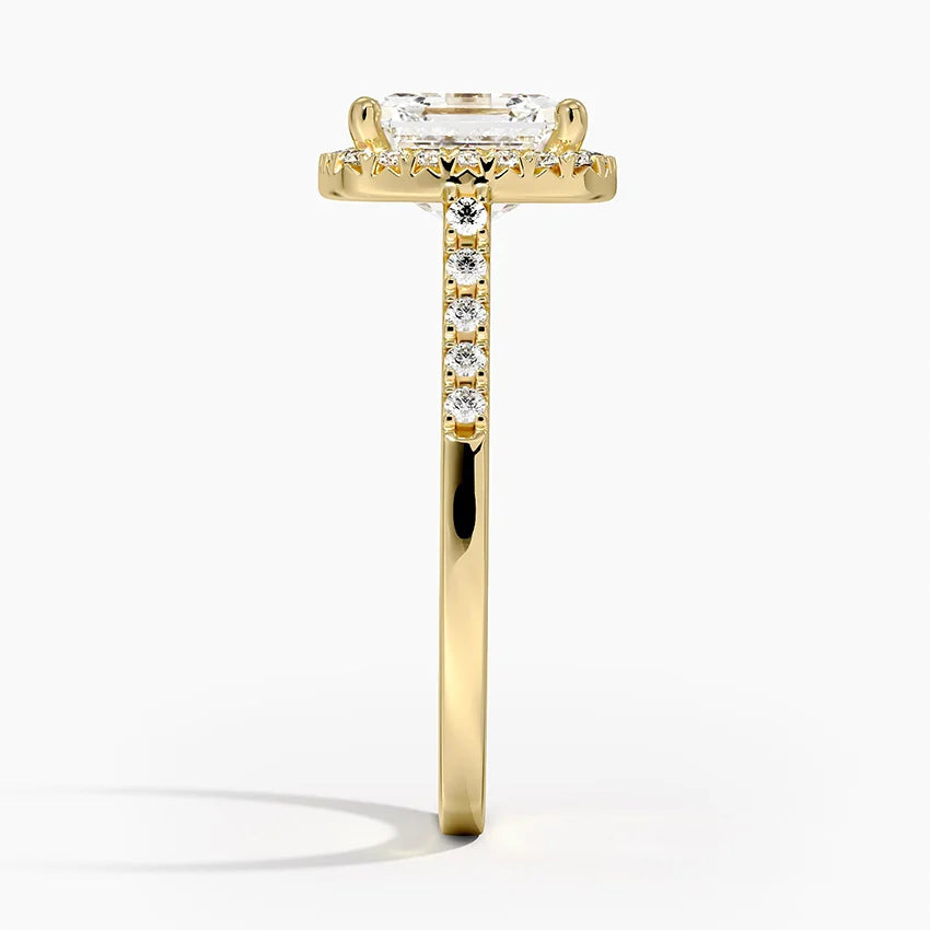 Obersa Halo Moissanite Engagement Ring-VOOGME