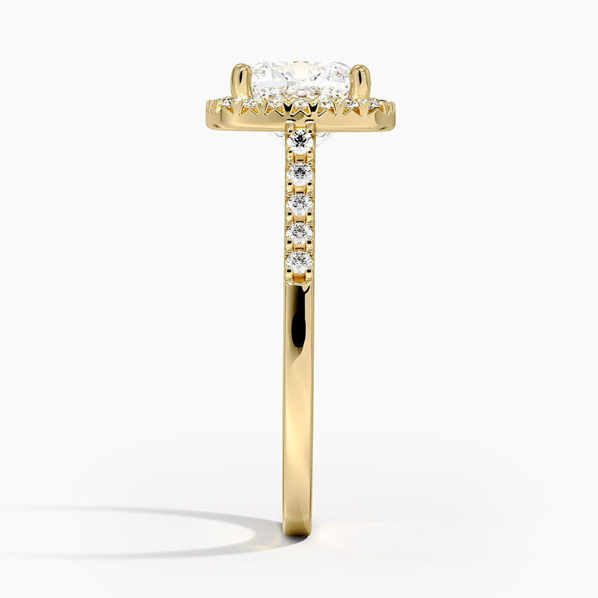 Obersa Halo Moissanite Engagement Ring-VOOGME