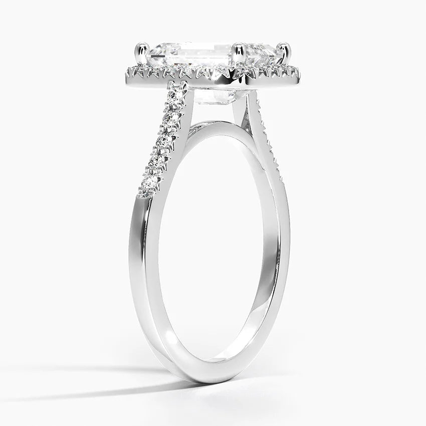 Obersa Halo Moissanite Engagement Ring-VOOGME