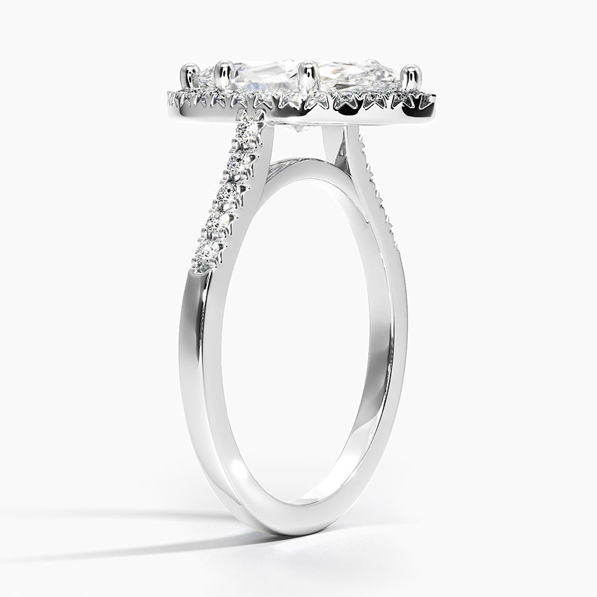 Obersa Halo Moissanite Engagement Ring-VOOGME