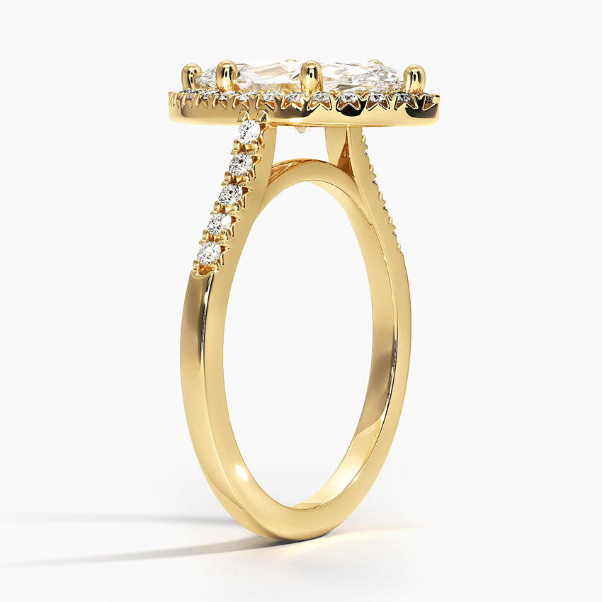 Obersa Halo Moissanite Engagement Ring-VOOGME