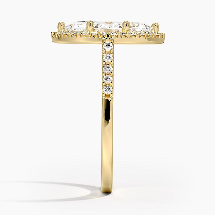 Obersa Halo Moissanite Engagement Ring-VOOGME