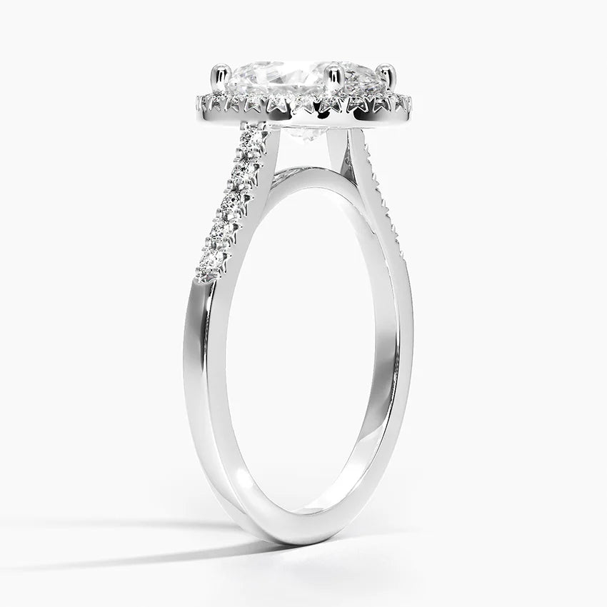 Obersa Halo Moissanite Engagement Ring-VOOGME