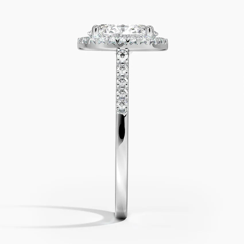 Obersa Halo Moissanite Engagement Ring-VOOGME