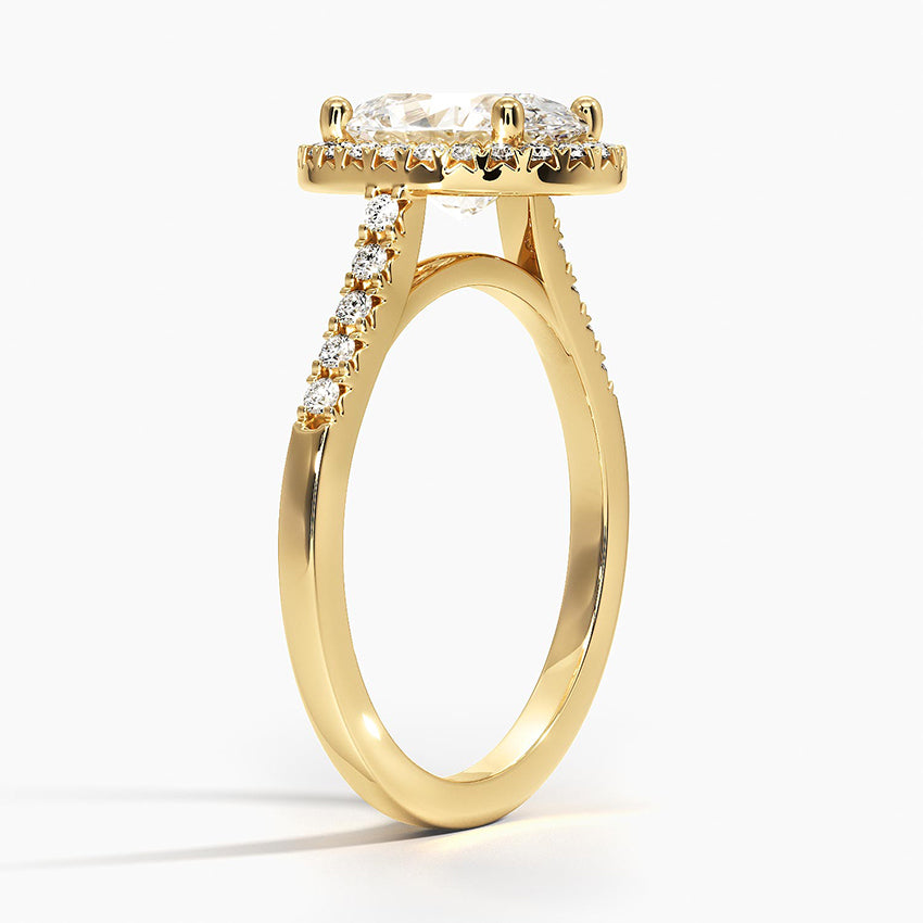 Obersa Halo Moissanite Engagement Ring-VOOGME