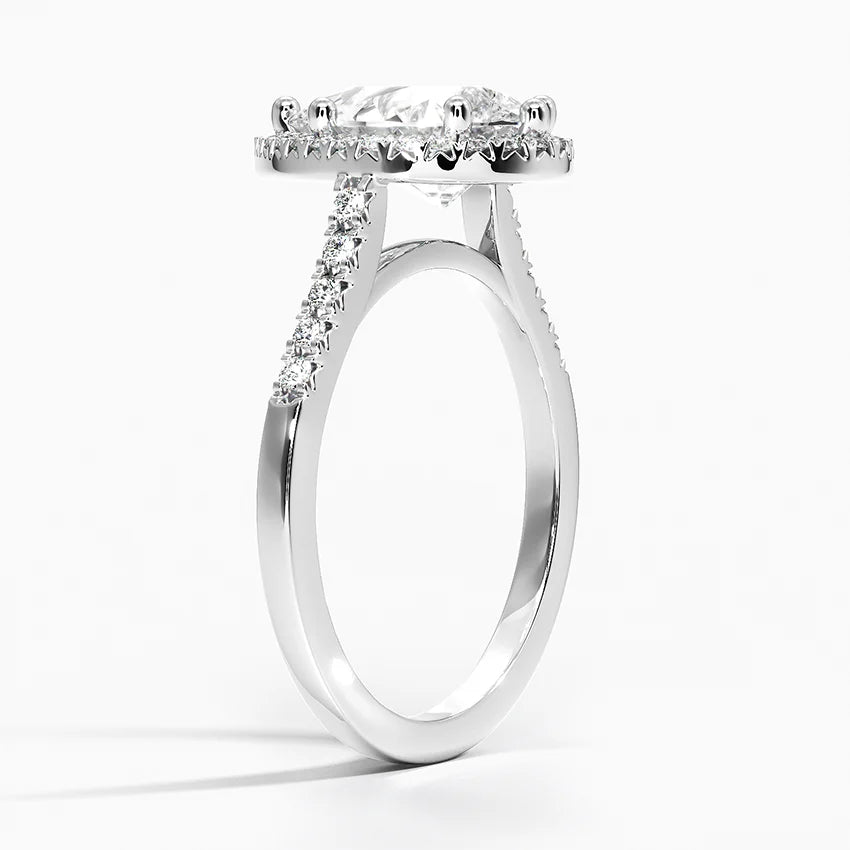 Obersa Halo Moissanite Engagement Ring-VOOGME