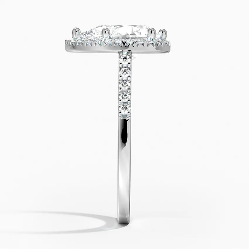 Obersa Halo Moissanite Engagement Ring-VOOGME