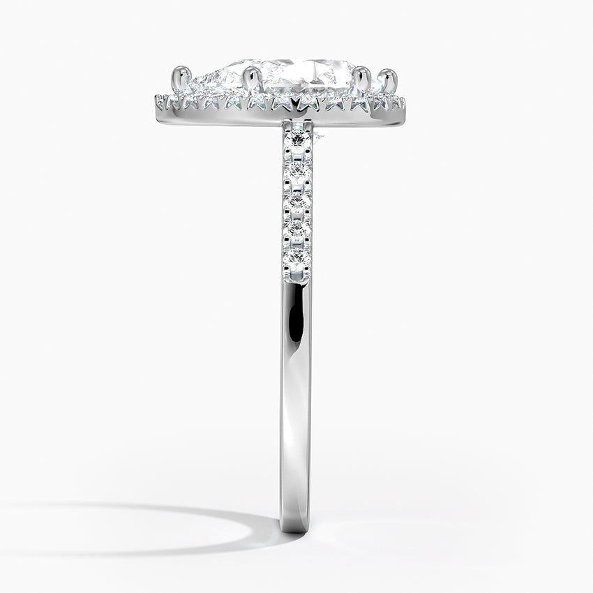 Obersa Halo Moissanite Engagement Ring-VOOGME