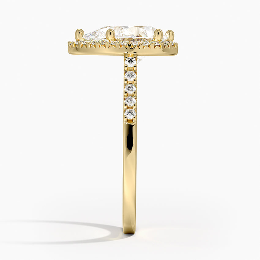 Obersa Halo Moissanite Engagement Ring-VOOGME