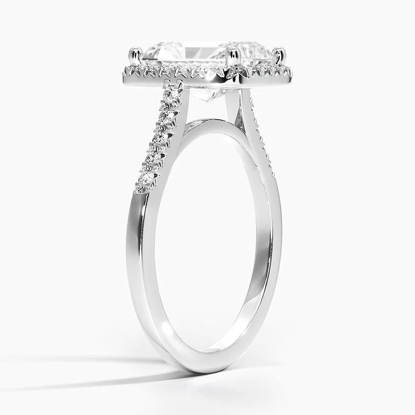 Obersa Halo Moissanite Engagement Ring-VOOGME