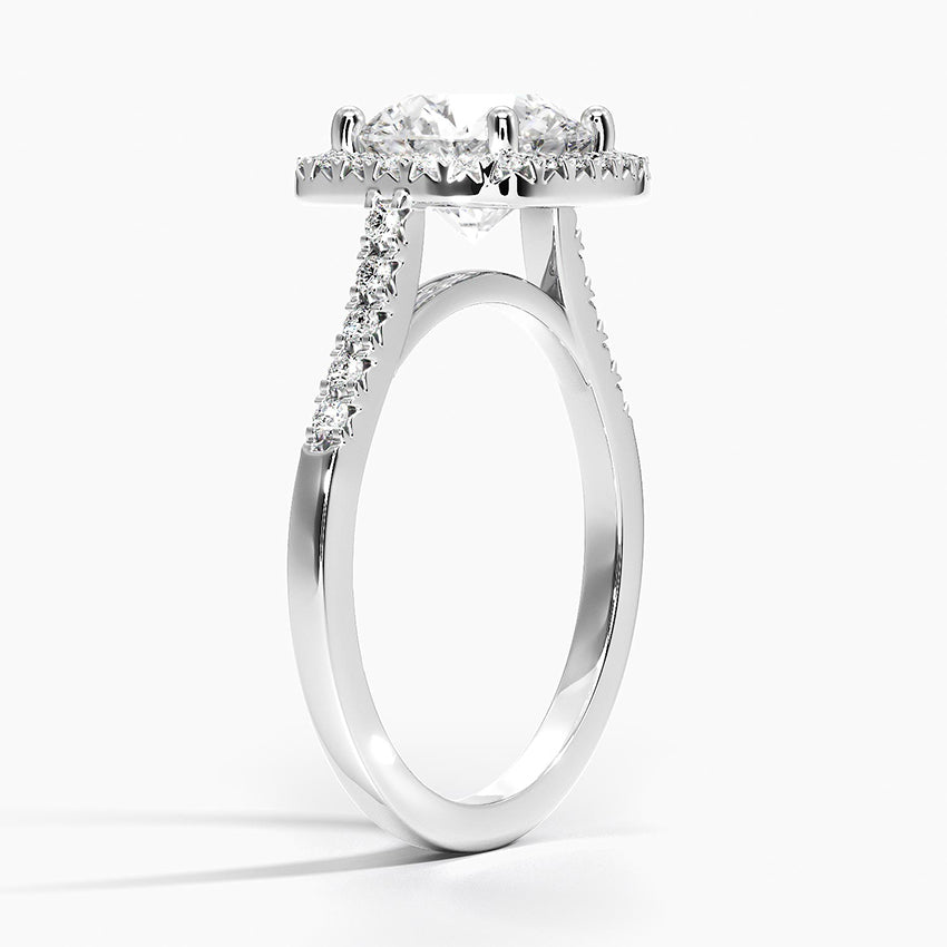 Obersa Halo Moissanite Engagement Ring-VOOGME