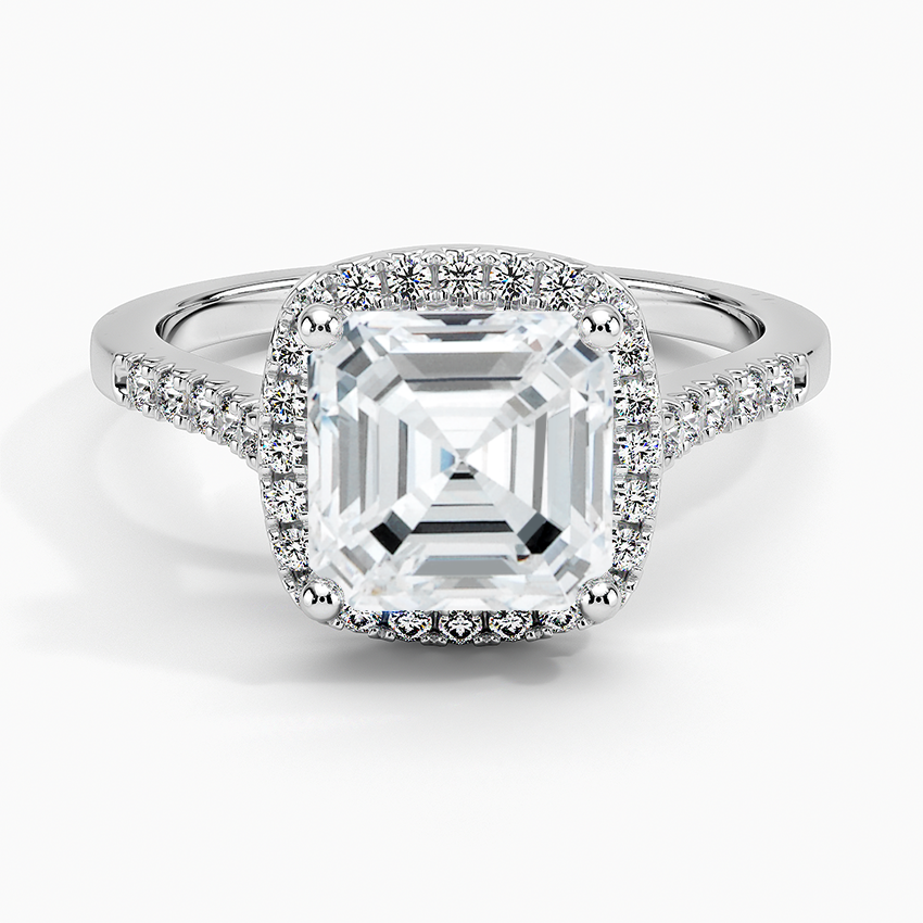 Obersa Halo Moissanite Engagement Ring-VOOGME