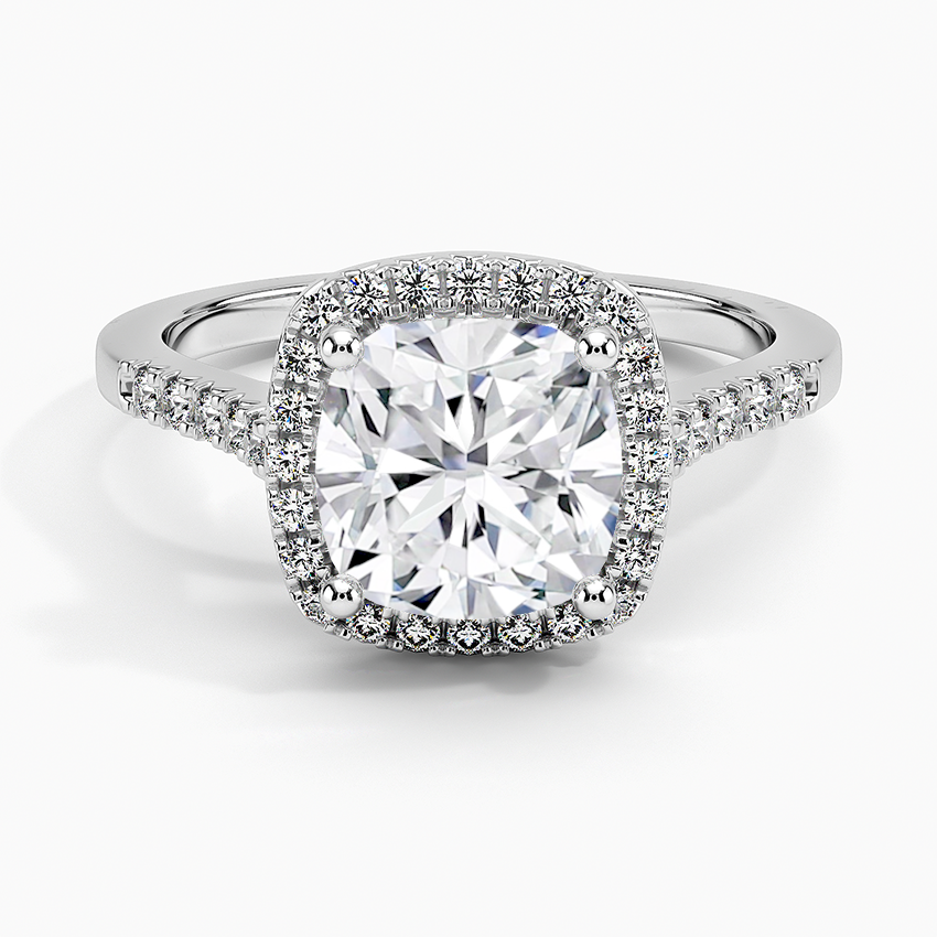 Obersa Halo Moissanite Engagement Ring-VOOGME