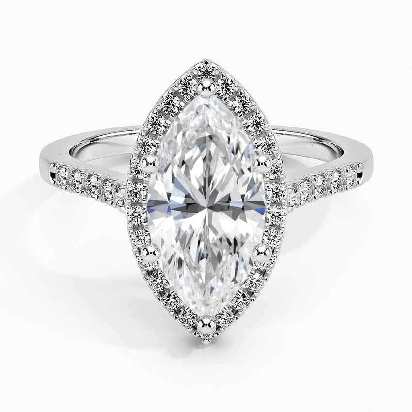 Obersa Halo Moissanite Engagement Ring-VOOGME