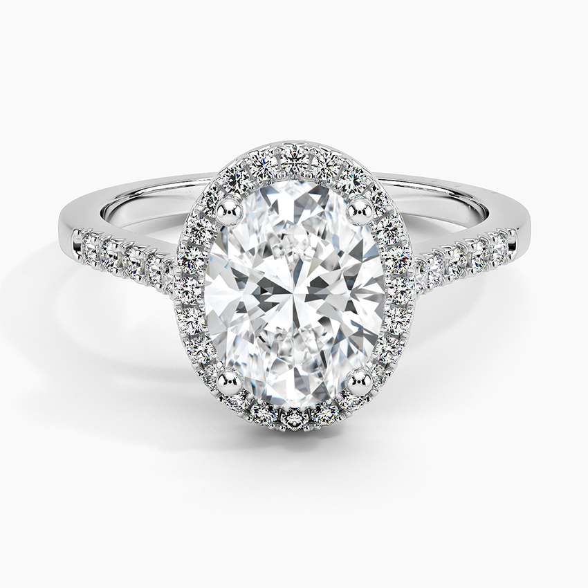 Obersa Halo Moissanite Engagement Ring-VOOGME