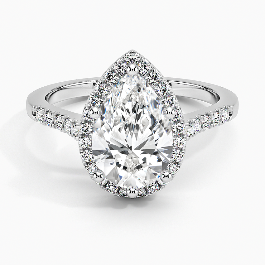Obersa Halo Moissanite Engagement Ring-VOOGME