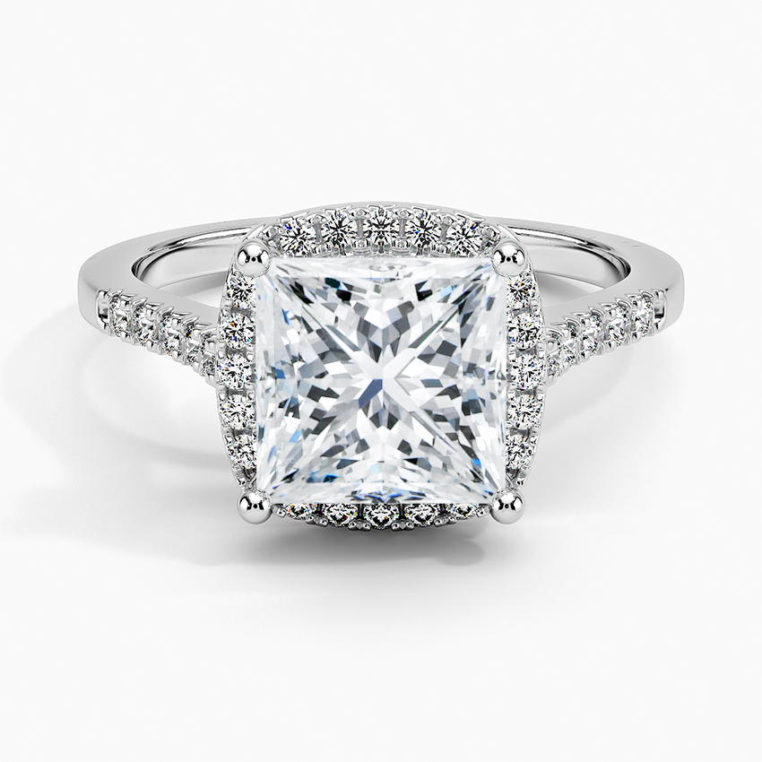 Obersa Halo Moissanite Engagement Ring-VOOGME