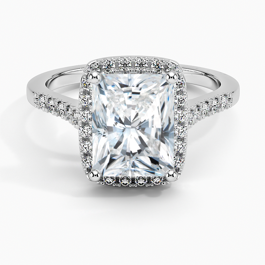 Obersa Halo Moissanite Engagement Ring-VOOGME