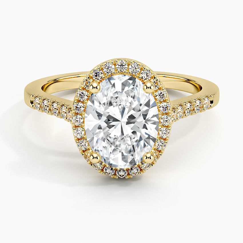 Obersa Halo Moissanite Engagement Ring-VOOGME