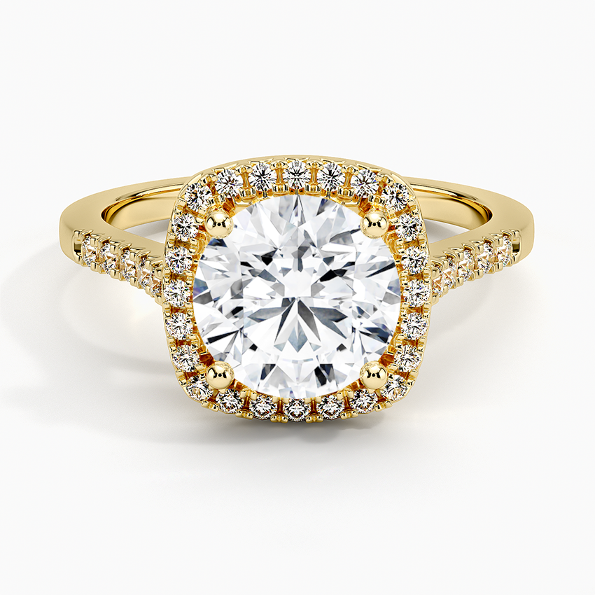 Obersa Halo Moissanite Engagement Ring-VOOGME