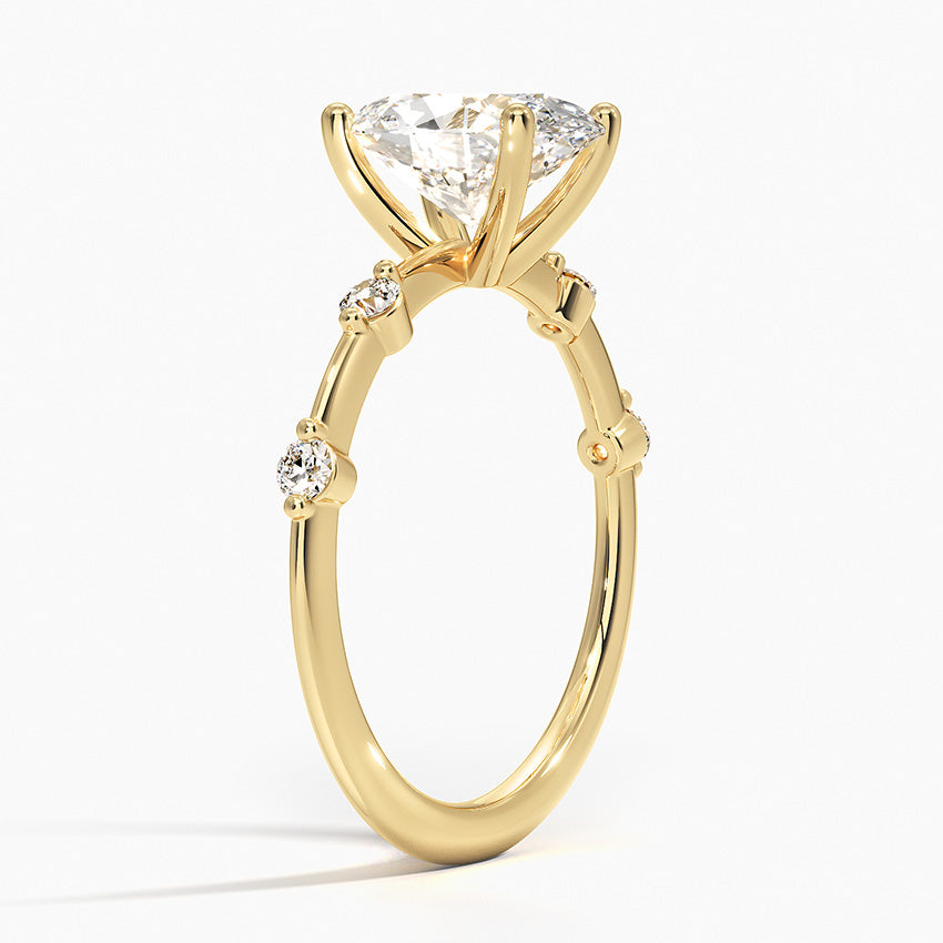 Aime Accent Moissanite Engagement Ring-VOOGME