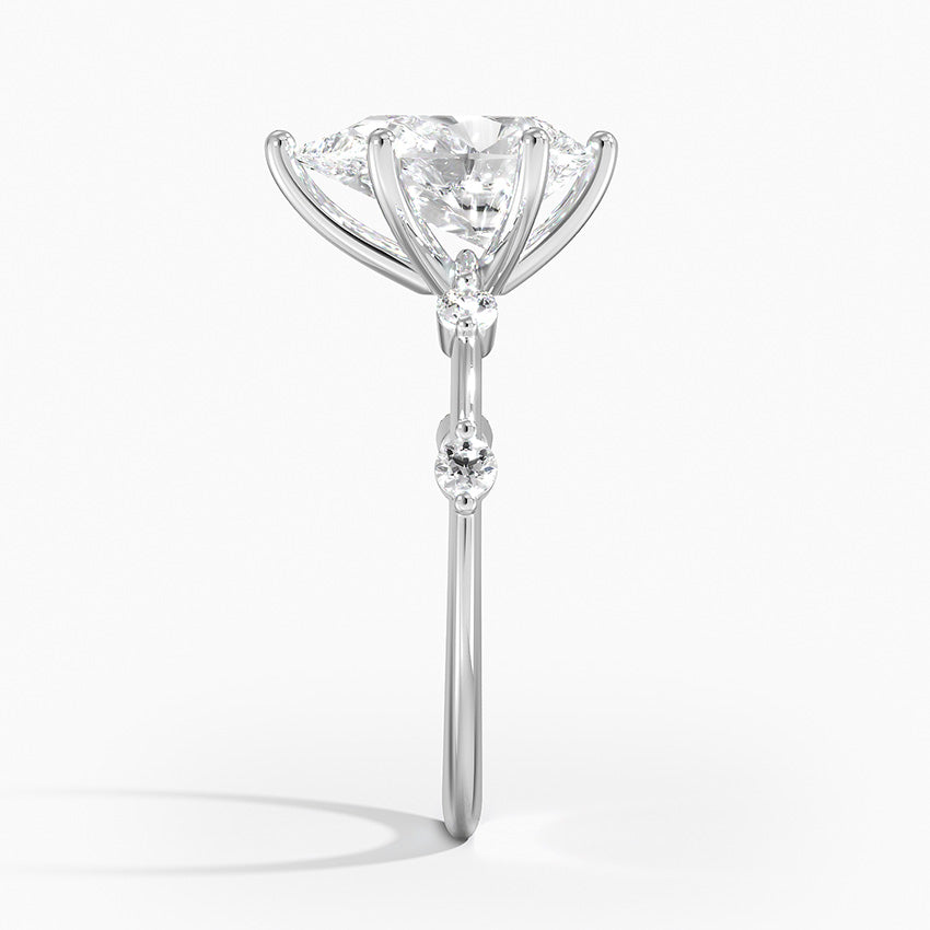 Aime Accent Moissanite Engagement Ring-VOOGME