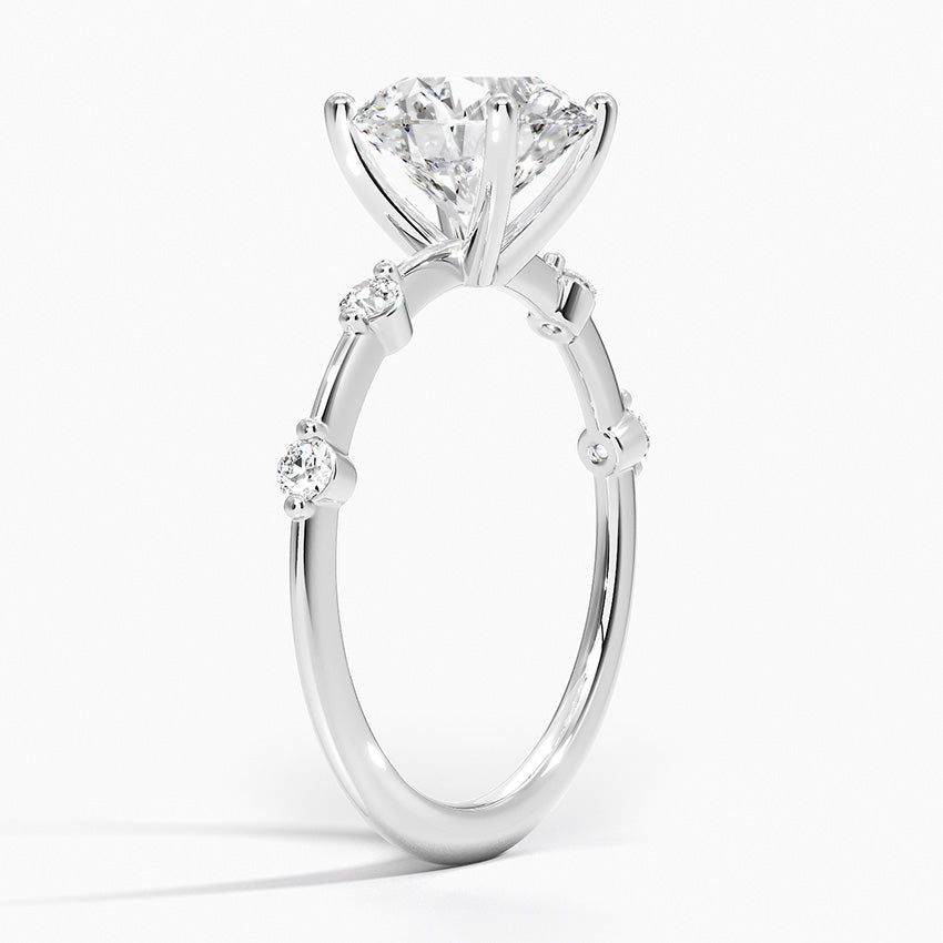 Aime Accent Moissanite Engagement Ring-VOOGME