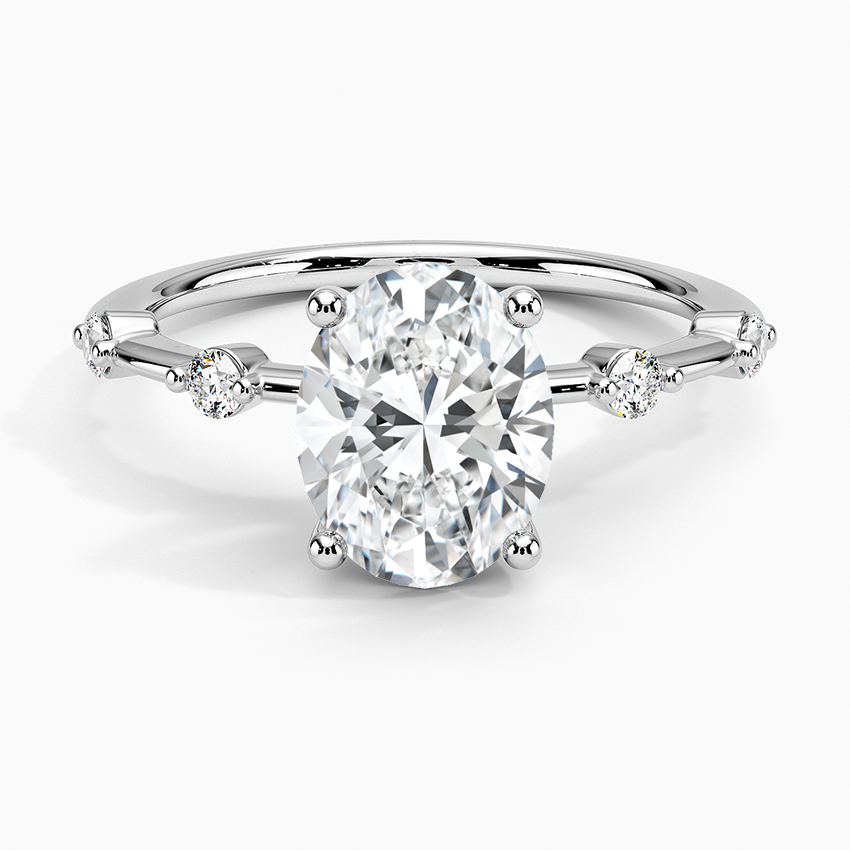 Aime Accent Moissanite Engagement Ring-VOOGME