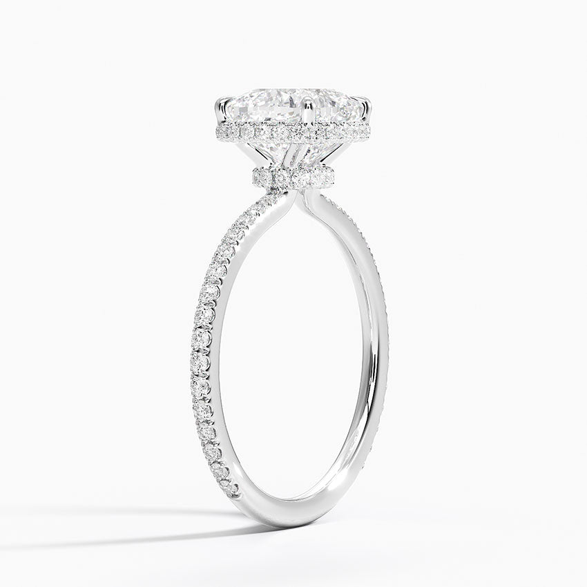 Accent Double Halo Moissanite Engagement Ring-VOOGME