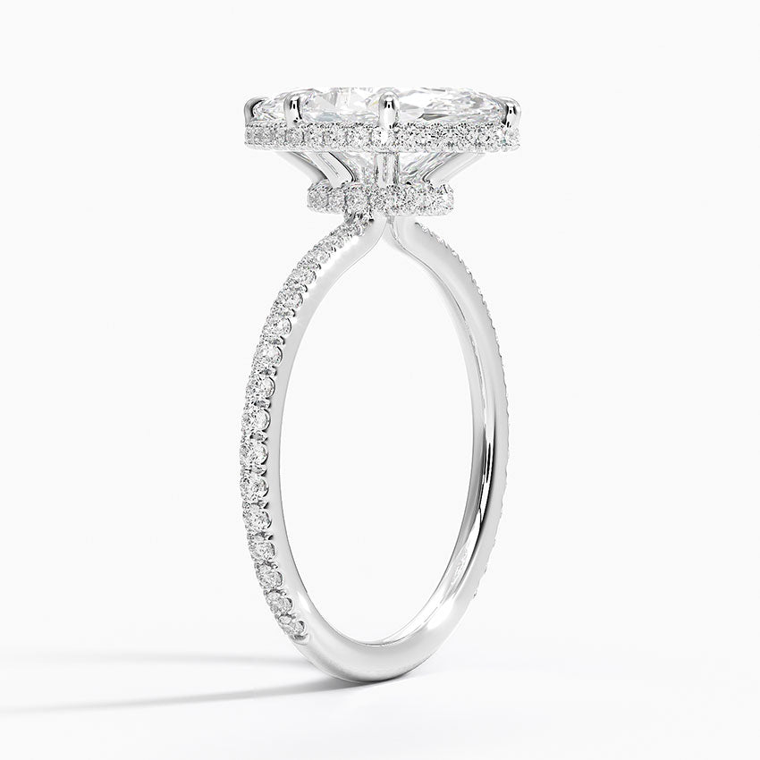 Accent Double Halo Moissanite Engagement Ring-VOOGME