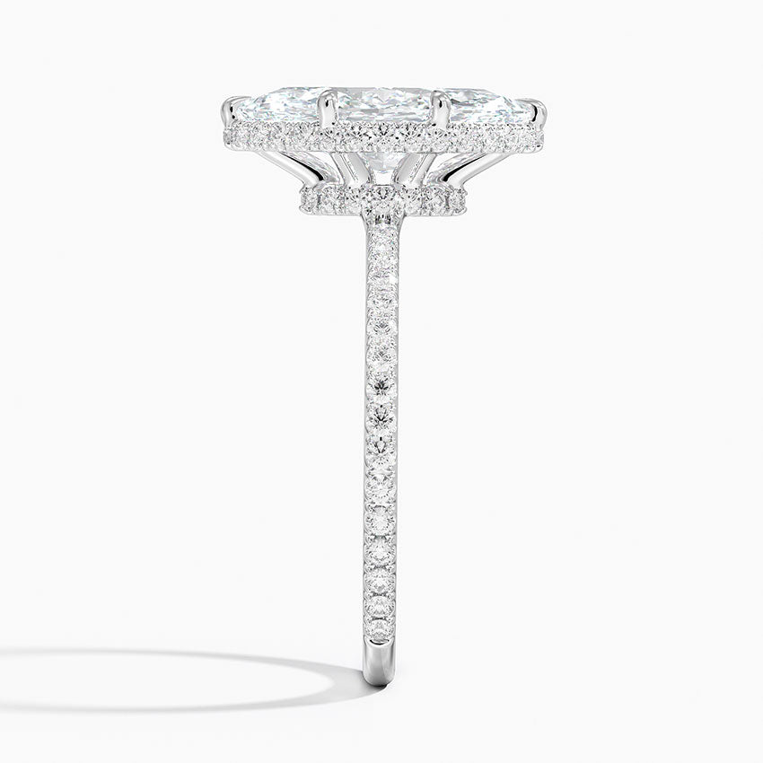 Accent Double Halo Moissanite Engagement Ring-VOOGME