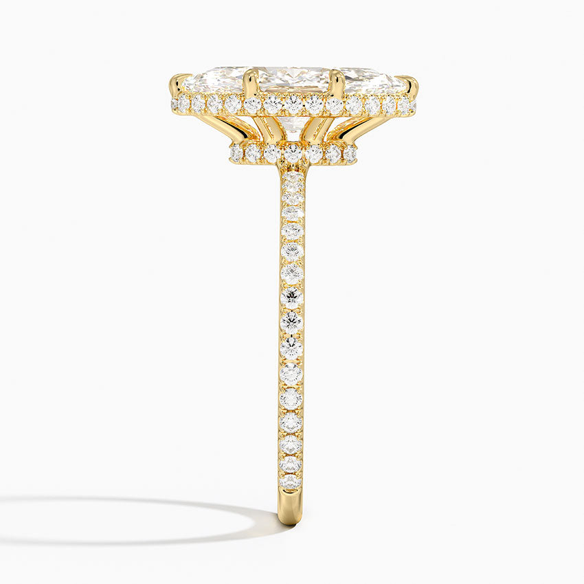 Accent Double Halo Moissanite Engagement Ring-VOOGME