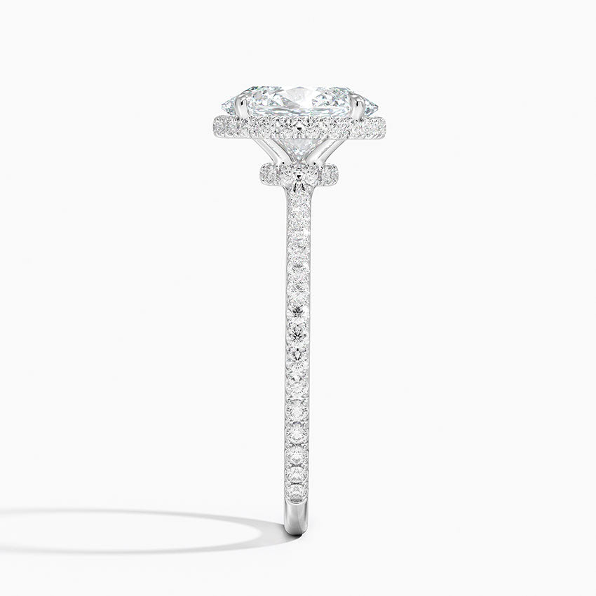 Accent Double Halo Moissanite Engagement Ring-VOOGME