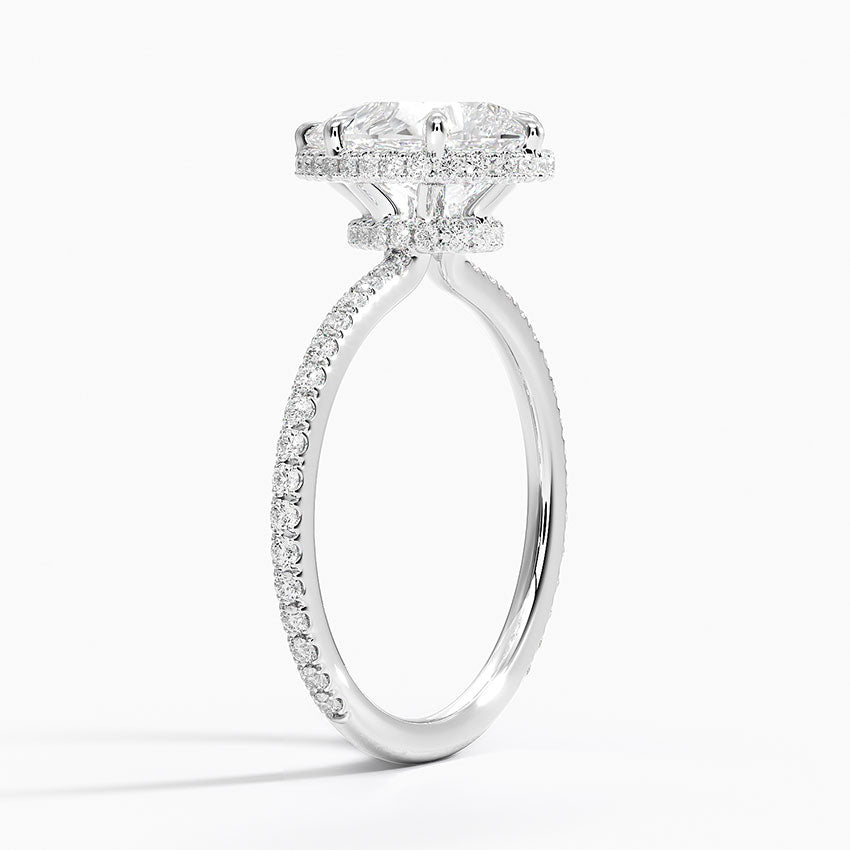 Accent Double Halo Moissanite Engagement Ring-VOOGME