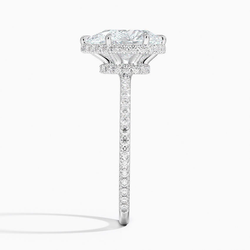 Accent Double Halo Moissanite Engagement Ring-VOOGME