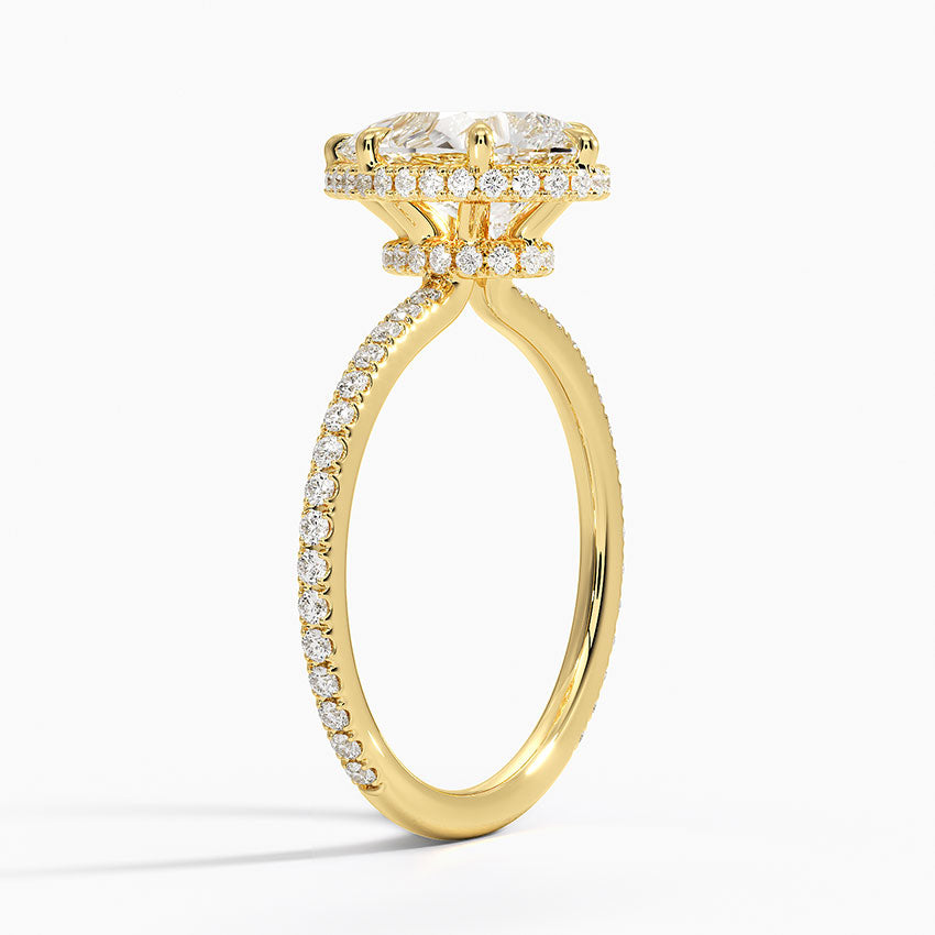 Accent Double Halo Moissanite Engagement Ring-VOOGME